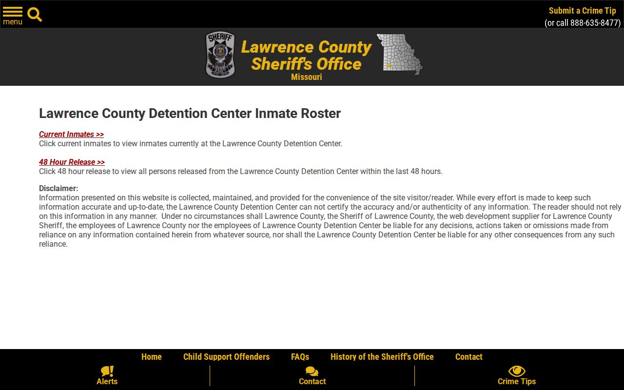 Lawrence County arrest roster selector